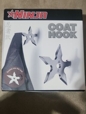 2 Ninja Silver Shuriken Coat Hook
